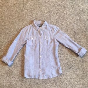 Banana Republic Linen Cotton Button Down Blouse